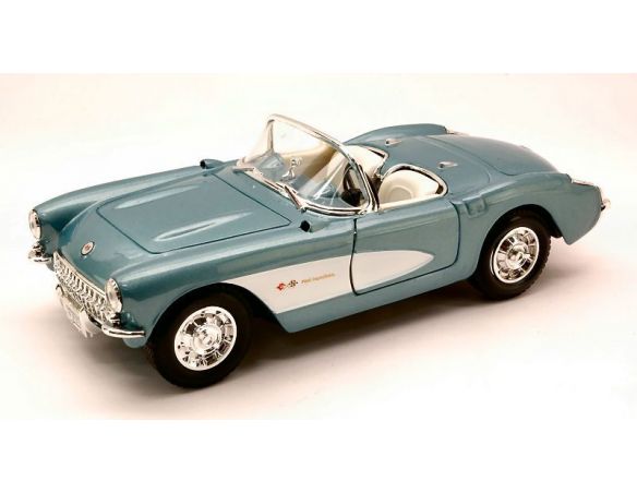 LUCKY DIE CAST LDC24201LB CHEVROLET CORVETTE 1967 SILVERBLUE 1:24 Modellino