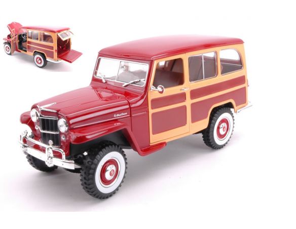 LUCKY DIE CAST LDC92858BUR WILLYS JEEP BURGUNDY 1:18 Modellino