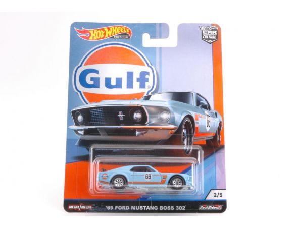 Hot Wheels HWFPY86-2 GULF SERIES FORD MUSTANG BOSS 302 1969 1:64 Modellino