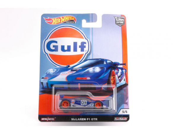Hot Wheels HWFPY86-5 GULF SERIES MC LAREN F1 GTR 1:64 Modellino