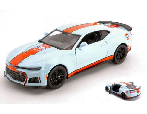 Motormax MTM79656 CHEVY CAMARO XL1 2017 GULF LIGHT BLUE/ORANGE 1:24 Modellino