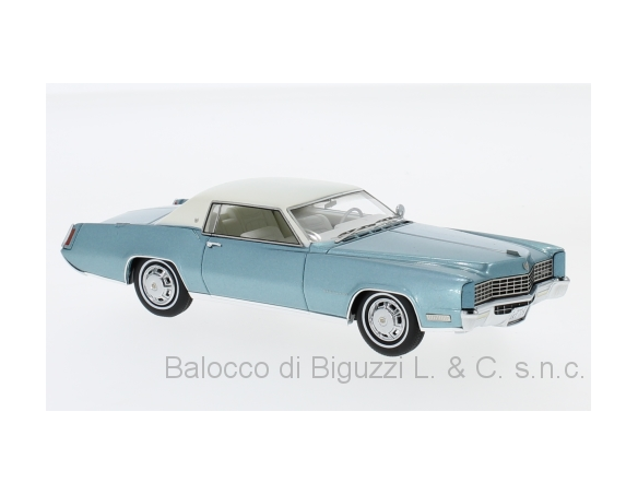 Neo Scale Models NEO49562 CADILLAC ELDORADO COUPE 1967 MET.TURQUOISE/WHITE 1:43 Modellino
