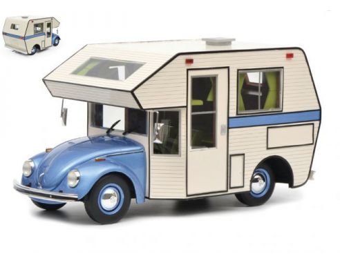 Schuco SH0114 VW BEETLE MOTORHOME BLUE 1:18 Modellino