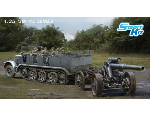 Dragon D6918 SD.KFZ.7 8 (t) + sFH18 HOWITZER KIT 1:35 Modellino