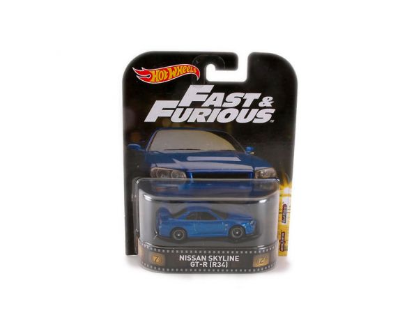 Hot Wheels HWDMC55DWJ88 FAST & FURIOUS NISSAN SKYLINE GT-R (R34) 1:64 Modellino