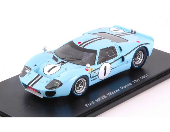 Spark Model S5188 FORD MKIIB N.1 WINNER 12 H REIMS 1967 J.SCHLESSER-G.LIGIER 1:43 Modellino