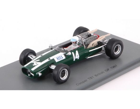 Spark Model S5294 COOPER T81 A.REES 1967 N.14 9th BRITISH GP 1:43 Modellino