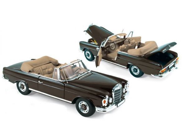 Norev NV183568 MERCEDES 280 SE CABRIOLET 1969 DARK BROWN 1:18 Modellino