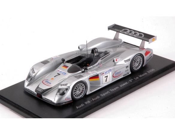 Spark Model S3699 AUDI R8 N.7 3rd LM 2000 M.ALBORETO-R.CAPELLO-C.ABT 1:43 Modellino