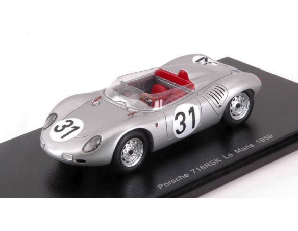 Spark Model S4676 PORSCHE 718 RSK N.31 DNF LM 1959 J.BONNIER-W.VON TRIPS 1:43 Modellino