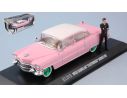 Greenlight GREEN86436B CADILLAC FLEETWOOD 1955 PINK W/ELVIS PRESLEY FIGURE GREEN WHEELS 1:43 Modellino