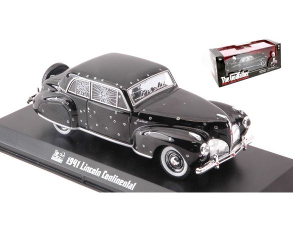 Greenlight GREEN86511 LINCOLN CONTIN.1941 THE GODFATHER 1972 W/BULLET WHOLE DAMAGE BLACK 1:43 Modellino