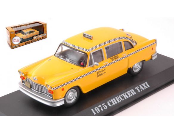 Greenlight GREEN86532 CHECKER TAXI 1975 YELLOW TAXI DRIVER 1:43 Modellino