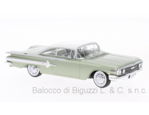 Neo Scale Models NEO46919 CHEVROLET IMPALA SPORT COUPE 1960 MET.LIGHT GREEN/WHITE 1:43 Modellino
