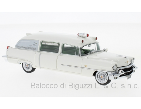 Neo Scale Models NEO46956 CADILLAC MILLER AMBULANCE 1956 WHITE 1:43 Modellino