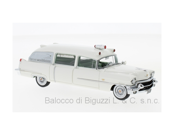 Neo Scale Models NEO46956 CADILLAC MILLER AMBULANCE 1956 WHITE 1:43 Modellino