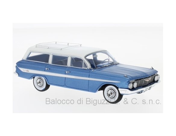 Neo Scale Models NEO46966 CHEVROLET NOMAD STATION WAGON 1961 MET.BLUE/WHITE 1:43 Modellino