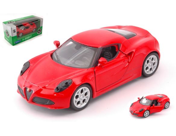 Welly WE39169A ALFA ROMEO 4C RED SCALA 1:34-39 cm 11 Modellino