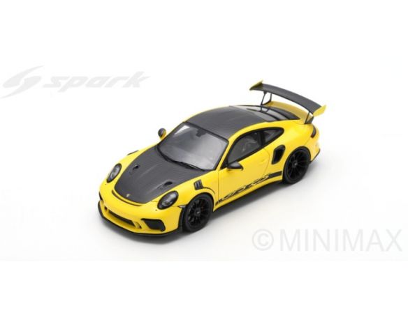 Spark Model S7628 PORSCHE 911 GT3 RS WEISSACH PACKAGE 2018 YELLOW/BLACK 1:43 Modellino
