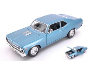 Maisto MI31262B CHEVROLET NOVA SS 1970 METALLIC LIGHT BLUE 1:24 Modellino