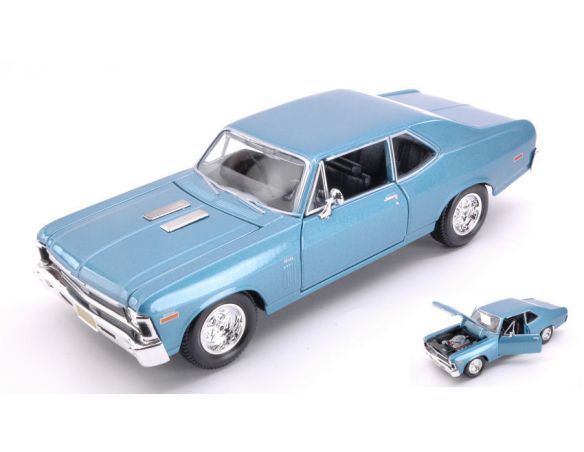 Maisto MI31262B CHEVROLET NOVA SS 1970 METALLIC LIGHT BLUE 1:24 Modellino