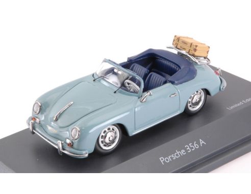 Schuco SH2584 PORSCHE 356A CABRIO C/PORTAPACCHI LIGHT BLUE LIM.750 1:43 Modellino