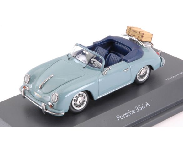 Schuco SH2584 PORSCHE 356A CABRIO C/PORTAPACCHI LIGHT BLUE LIM.750 1:43 Modellino