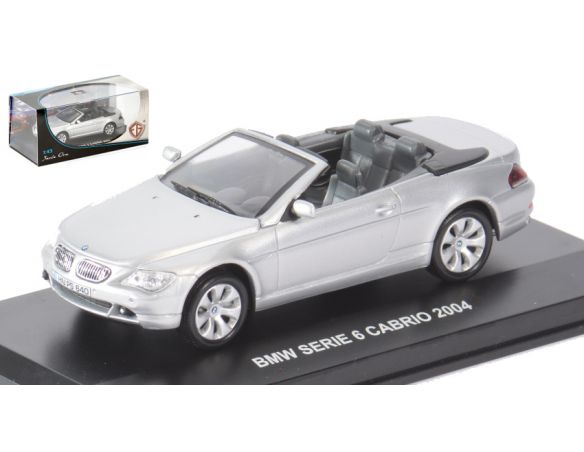 Edison Giocattoli EDS892121Q BMW SERIE 6 CABRIO 2004 SILVER 1:43 Modellino