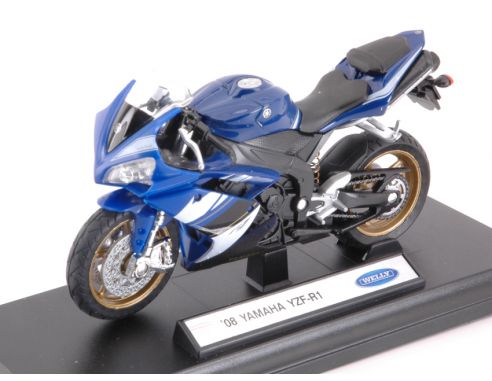 Welly WE12806 YAMAHA YZF-R1 2008 BLUE 1:18 Modellino