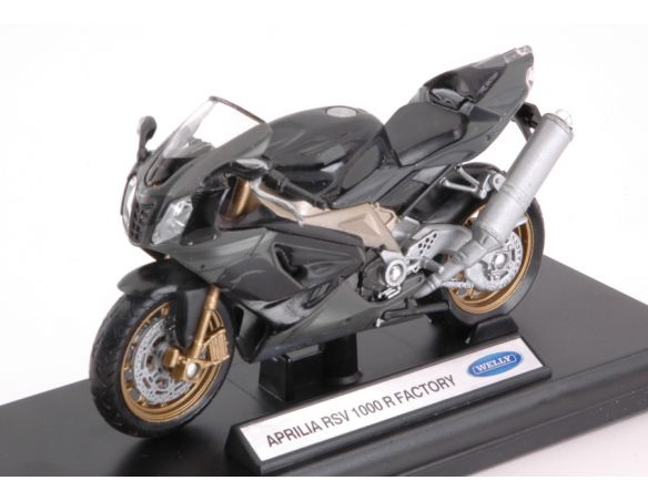 Welly WE12807 APRILIA RSV 1000R FACTORY BLACK 1:18 Modellino