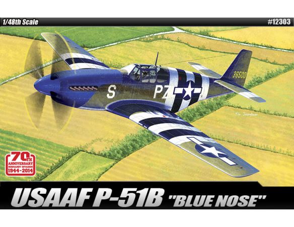 ACADEMY ACD12303 USAAF P-51B BLUE NOSE KIT 1:48 Modellino