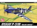 ACADEMY ACD12303 USAAF P-51B BLUE NOSE KIT 1:48 Modellino