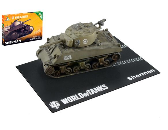 Italeri IT34101 WORLD OF TANKS SHERMAN EASY TO BUILD KIT 1:72 Modellino
