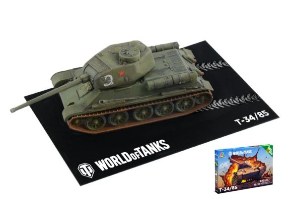 Italeri IT34102 WORLD OF TANKS T34/85 EASY TO BUILD KIT 1:72 Modellino