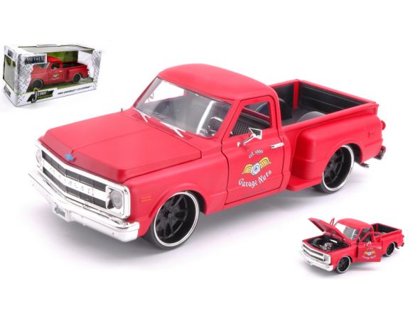 JADA TOYS JADA99322 CHEVROLET C10 STEPSIDE 1969 MATT RED 1:24 Modellino