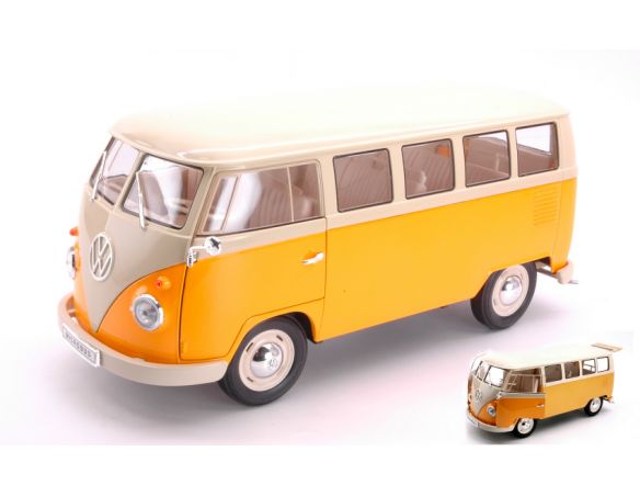 Welly WE18054Y VW T1 BUS DARK YELLOW/BEIGE 1:18 Modellino