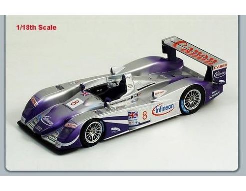 Spark Model S1804 AUDI R 8 N.8 LE MANS 2004 1:18 Modellino Scatola rovinata