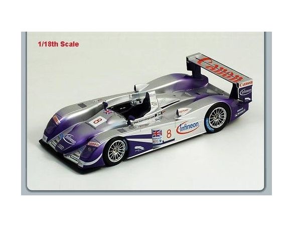 Spark Model S1804 AUDI R 8 N.8 LE MANS 2004 1:18 Modellino Scatola rovinata