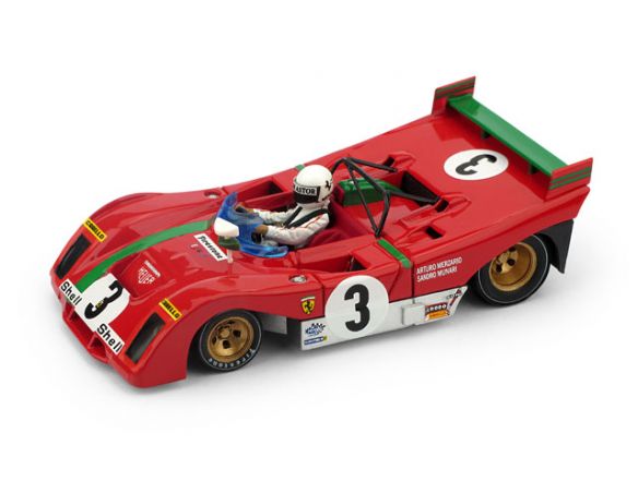 Brumm BM0261B-CHM FERRARI 312 PB N.3 WINNER TARGA FLORIO 1972 W/A.MERZARIO 1:43 Modellino