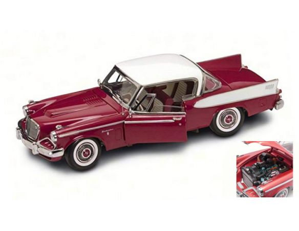 LUCKY DIE CAST LDC20018R STUDEBAKER GOLDEN HAWK 1958 RED 1:18 Modellino