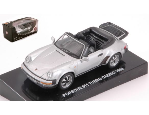Edison Giocattoli EDS898221P PORSCHE 911 TURBO CABRIO 1986 SILVER 1:43 Modellino