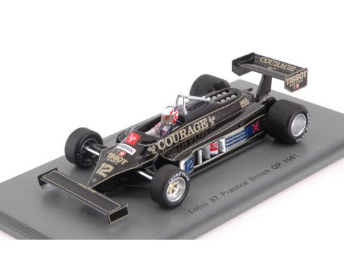Spark Model S5351 LOTUS 87 N.MANSELL 1981 N.12 PRACTICE BRITISH GP 1:43 Modellino
