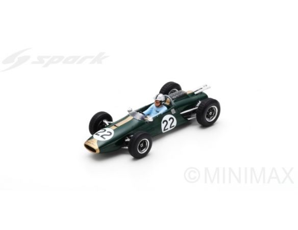 Spark Model S5262 BRABHAM BT3 JACK BRABHAM 1963 N.22 5th ITALY GP 1:43 Modellino