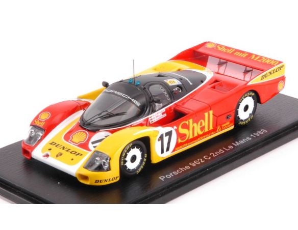 Spark Model S0901 PORSCHE 962C N.17 2nd LM 1988 D.BELL-K.LUDWIG-H.J.STUCK 1:43 REPRO Modellino