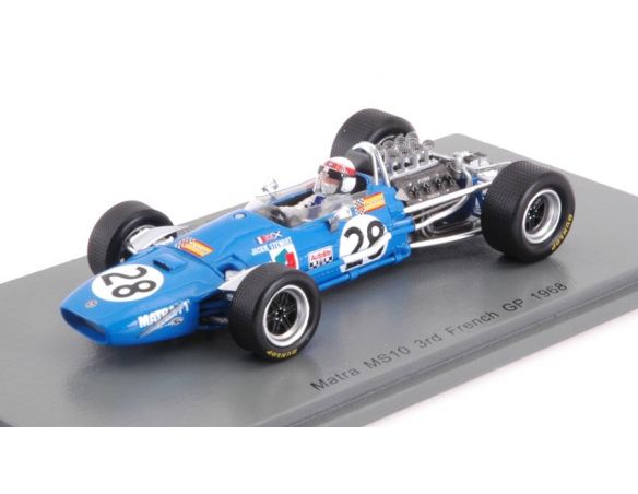 Spark Model S7181 MATRA MS10 JACKIE STEWART 1968 N.28 3rd FRENCH GP 1:43 Modellino