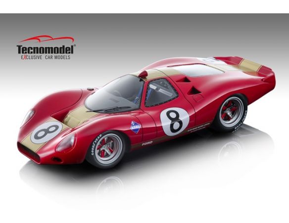 Tecnomodel TMD1888C FORD P68 N.8 1000 KM NURBURGRING 1968 IRWIN-RODRIGUEZ 1:18 Modellino