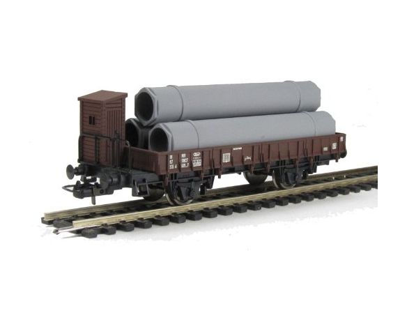 Lima HL6041 Carro a sponde con garitta del frenatore caricato con tubi H0 1:87