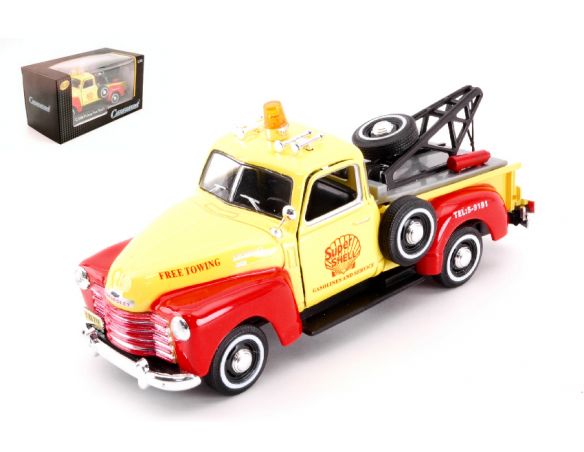 Cararama Motorama CA4-13850 CHEVROLET C3100 PICKUP TOW TRUCK YELLOW/RED 1:43 Modellino