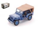 CARARAMA CA4-91840 JEEP 1/4 TON MILITARY VEHICLE BLUE W/SOFT TOP 1:43 Modellino