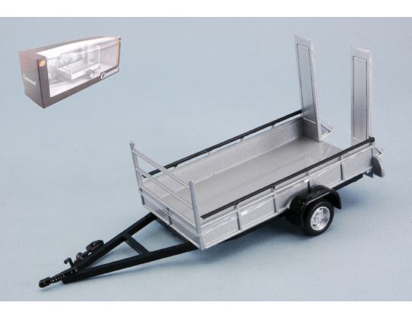 Cararama Motorama CA4-92310 TRAILER TWO WHEELS SILVER 1:43 Modellino